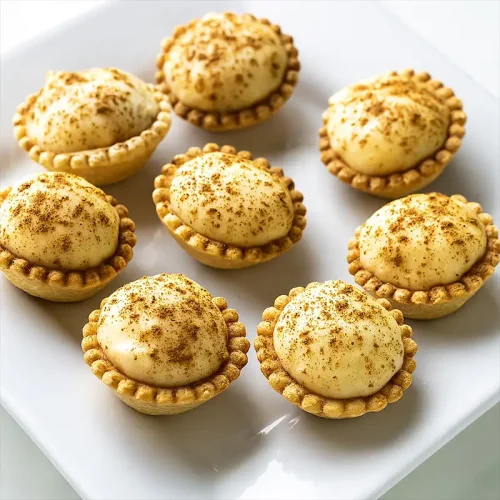 Mini milk tarts in pastry cups with cinnamon topping